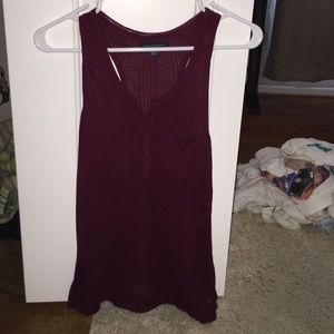 Burgundy button up tank