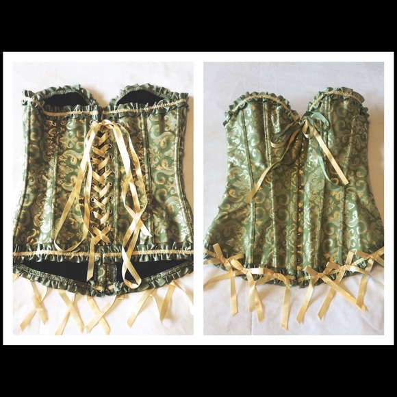 Light Green and Gold Fashion Corset