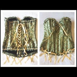 Light Green and Gold Fashion Corset
