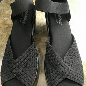 Faded Glory Memory Foam Woven Wedge Sandal Women's