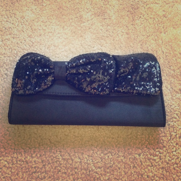 Black sequin clutch