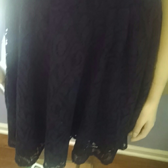 Navy Blue Lace Dress - Picture 3 of 4