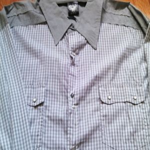 Mens black label long sleeve button down shirt