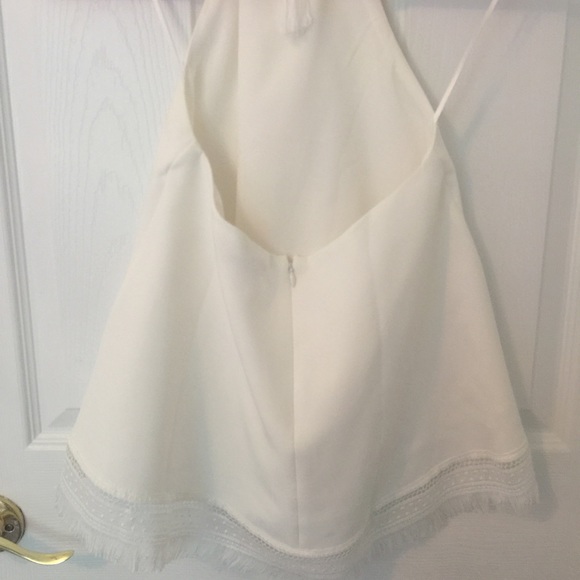 Lulus white halter top with fringe detail - Picture 4 of 4