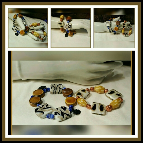 Handcrafted Stretch Bracelet Set of 2 NEW