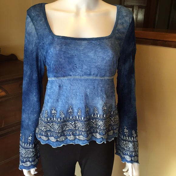 Blue Embroidered blouse
