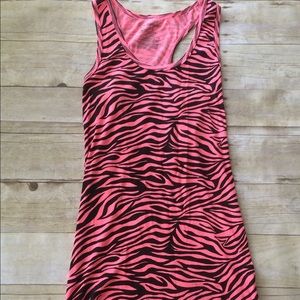 NWOT Pink Zebra Print Tank