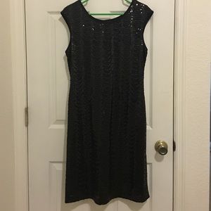 Black Sequin Sheath Cocktail Dress
