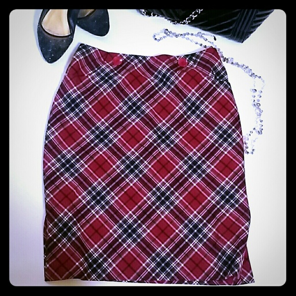 Adorable plaid pencil skirt 6 vintage pinup look