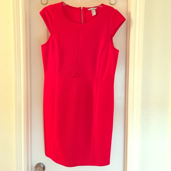 Bright Red Midi length Dress