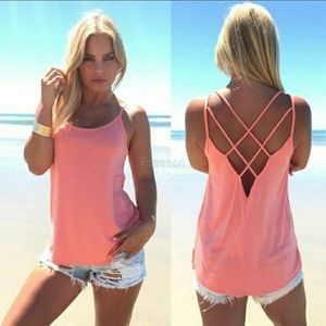 Cross Hollow Out Vest