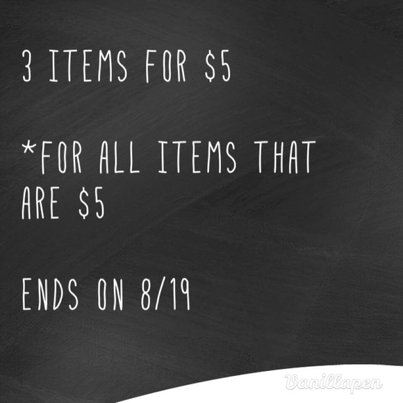 3 items for the price of $5