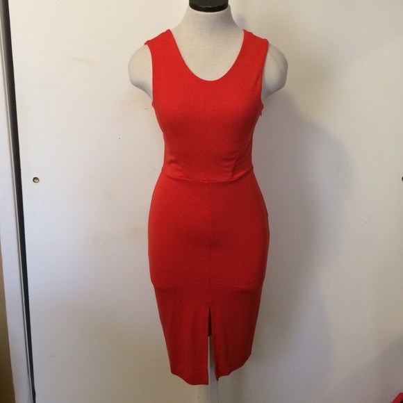 French Connection Orange Dress with back detail - Picture 2 of 3