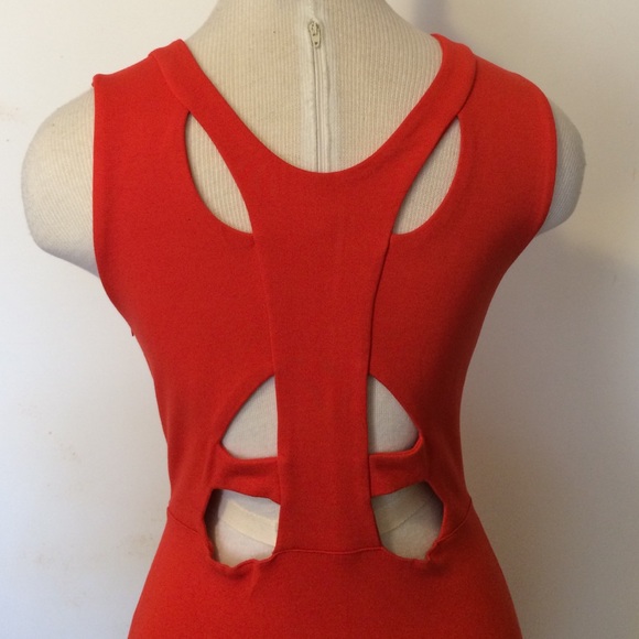 French Connection Orange Dress with back detail - Picture 3 of 3