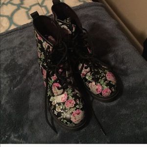 Floral Combat Boots