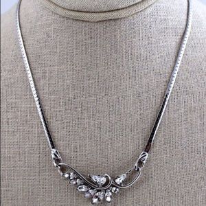 Trifari Necklace 1940s Art Deco Vintage rhinestone
