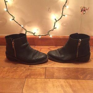 Black Leather Ankle Boots