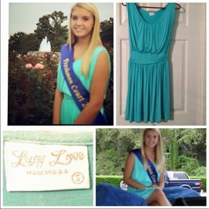 Knee high teal dress