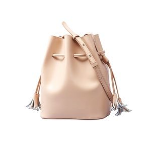Mini Leather Bucket Bag - Pink