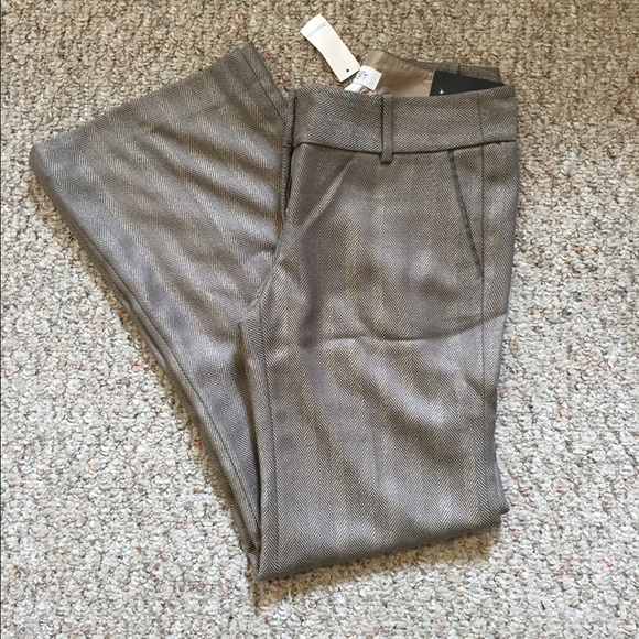 Tan Herringbone Pants