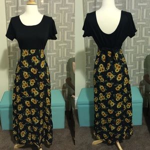 Vintage 90s sunflower maxi dress