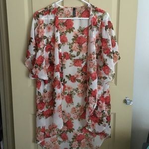 High-low light weight kimono/cover up