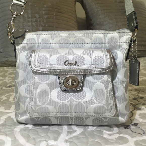 Coach Handbags - Coach Grey Signature Crossbody Bag