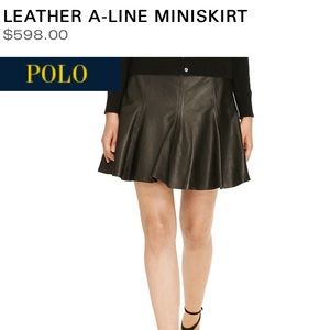 Leather A-Line Mini Skirt RALPH LAUREN