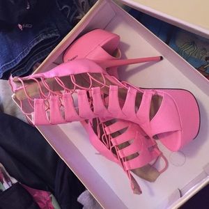 light pink high heels