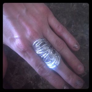Glam silver ring