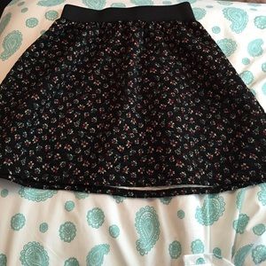 Floral black skirt