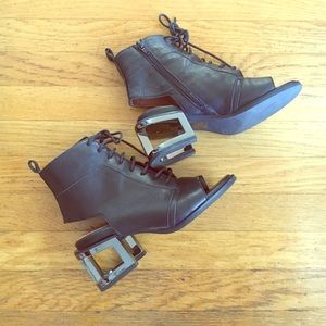 Jeffrey Campbell leather cut out bootie sandals