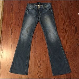 Medium wash bootcut jeans, size 29