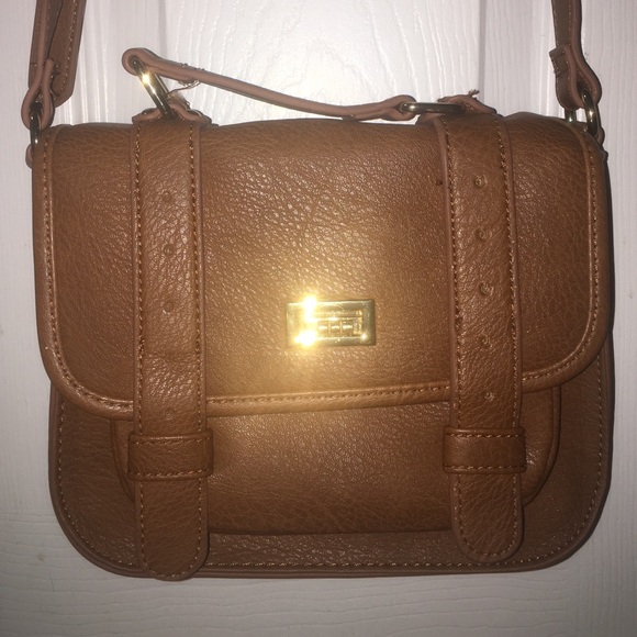 Faux vintage leather suitcase purse