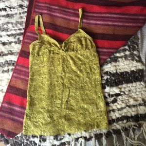 Chartreuse lace layering tank - Anthropologie