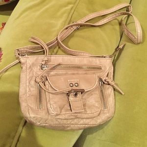 Nude cross body purse