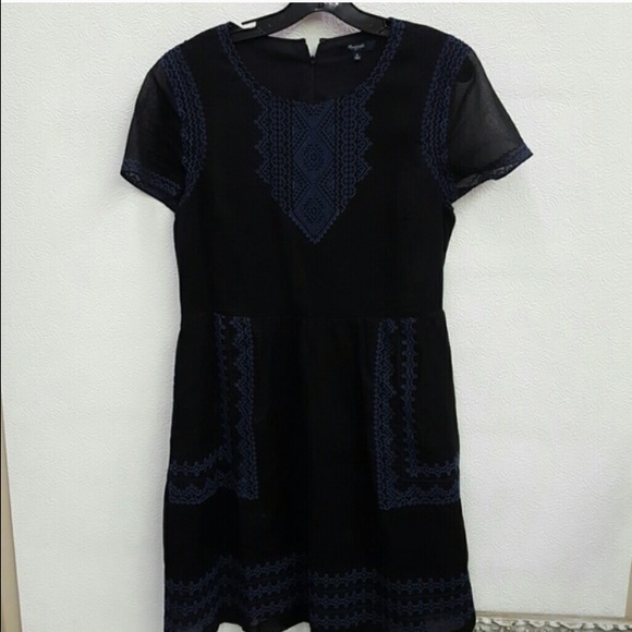 FINAL PRICE!✨Madewell Black Dress w/Blue Stitching