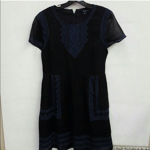 FINAL PRICE!✨Madewell Black Dress w/Blue Stitching