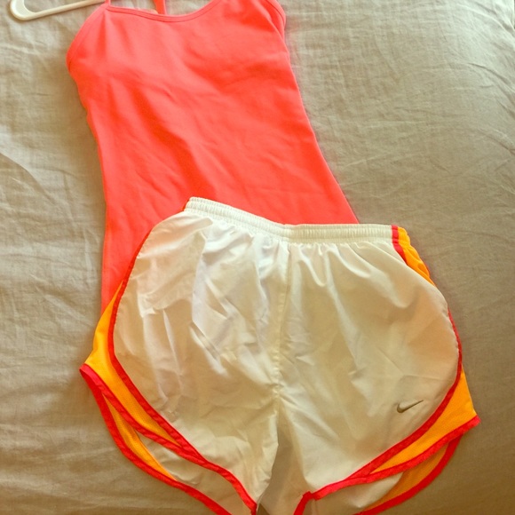 Nike running shorts size S white neon pink NWOT