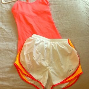 Nike running shorts size S white neon pink NWOT