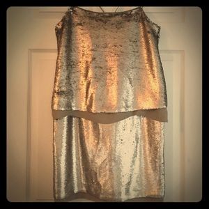 NWT Banana Republic gold sequined dress size 10