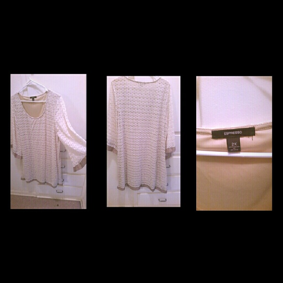 White and tan dress size 2X