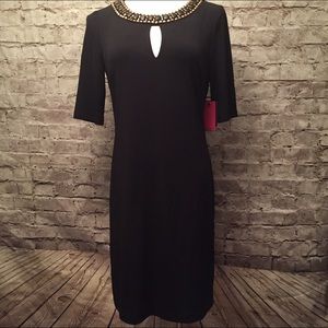 NWT Black Embellished Keyhole Dress