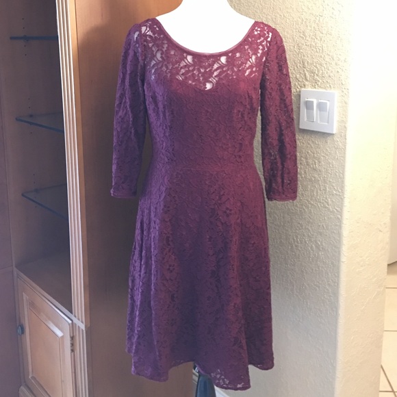 Burgundy Lace Dress