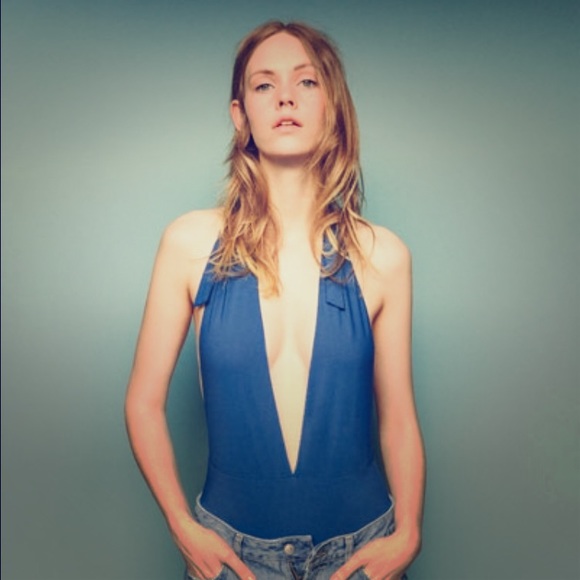 Zara Deep Plunge Bathing Suit sz L