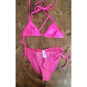 American apparel pink swim suit