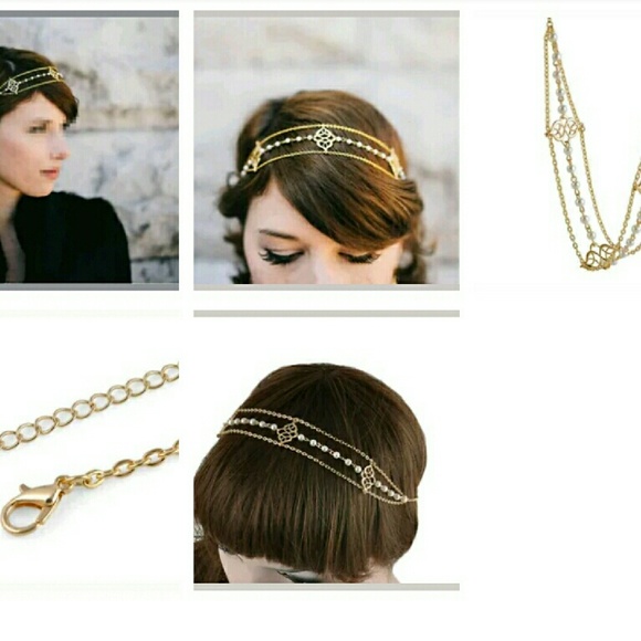 Metal Rhinestone Head Chain Jewelry Headband