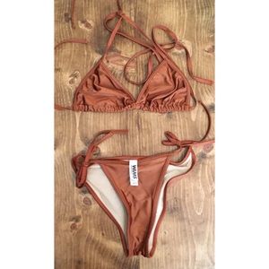 Brown Americans apparel swim suit