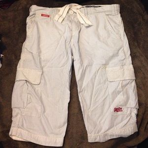 Super dry long cargo Bermuda shorts. Fit like 26.