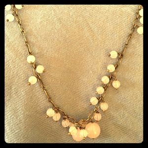 J Crew Antique Pink & Gold Looking Finish Necklace